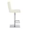 Armen Living Legacy Adjustable Height Swivel Off-White Faux Leather and Brushed Stainless Steel Bar Stool LCLGSWBABSWH - alternate 5